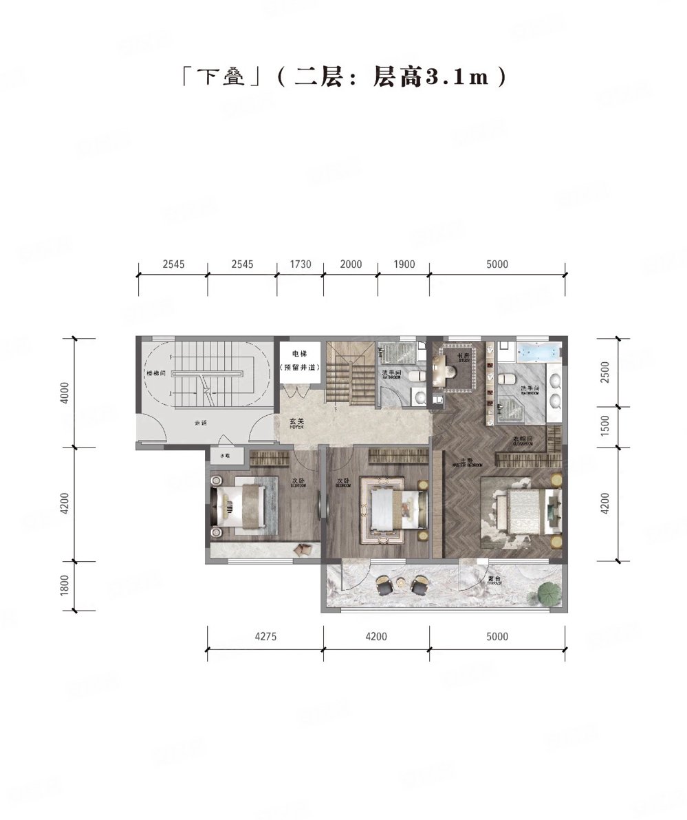 低密度墅区,绿地御山台二手房,720万,5室3厅,3卫,244.