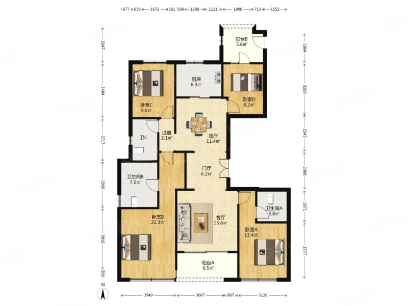 保利澄品 四叶草户型 采光好 无遮挡 交通便利