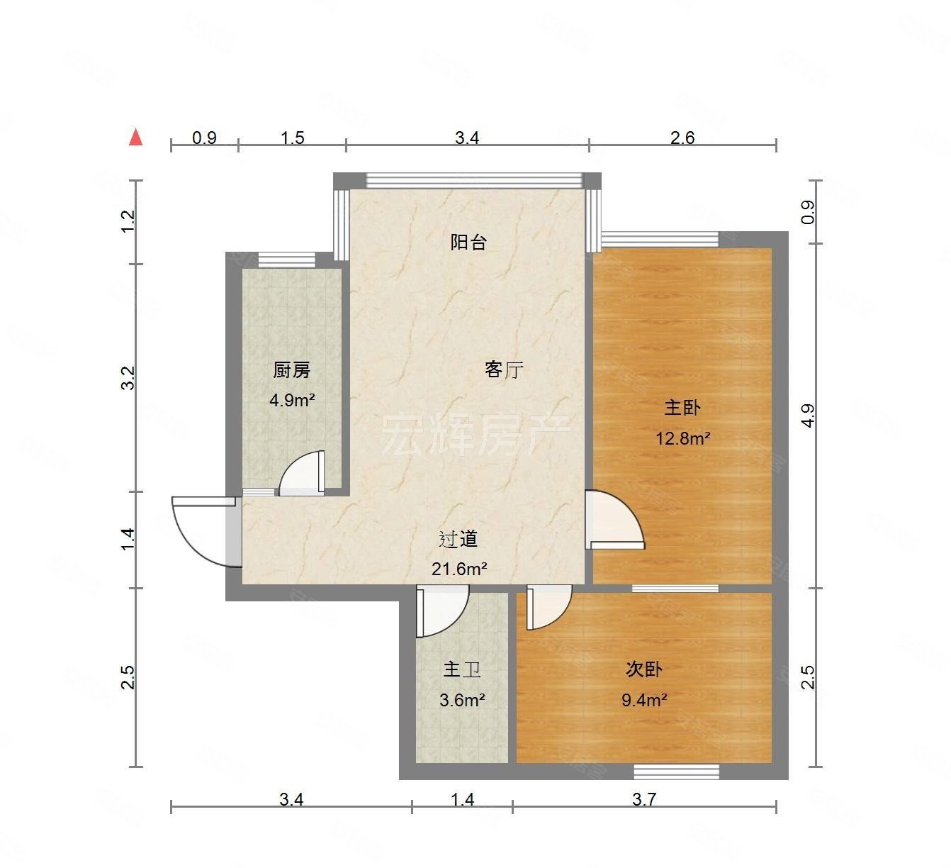 临夏路141-159号院2室1厅1卫62.64㎡南北75万