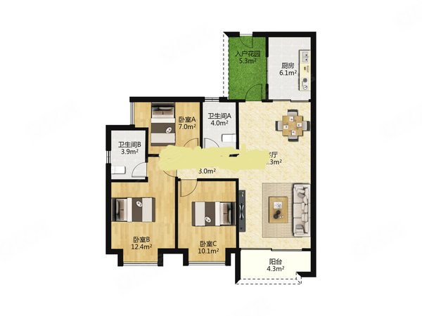 【多图】实地常春藤(四期),永和开发区租房,豪华装修 拎包入住 3室2厅