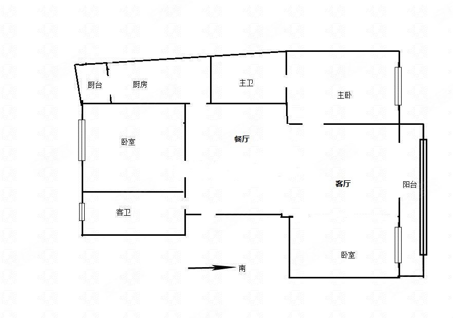富瀛洲花园3室2厅2卫125.93㎡南北199万