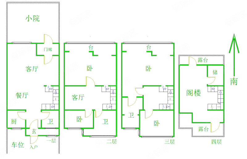 首创溪堤郡颂园(别墅)4室3厅3卫207.9㎡南北315万