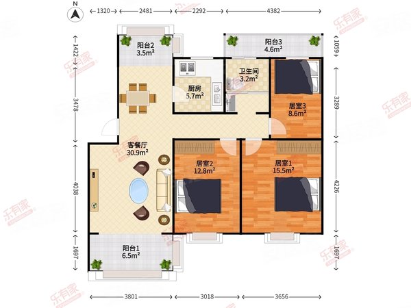 深圳龙岗坂田大族云峰一期阳光湾畔旁精装三房花园小区户型方正正出租