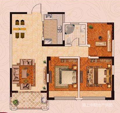 鑫都银泰城3室2厅1卫93.51㎡南北55万