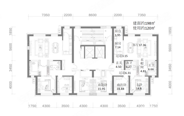 招商天玺3室2厅2卫197㎡南北299万