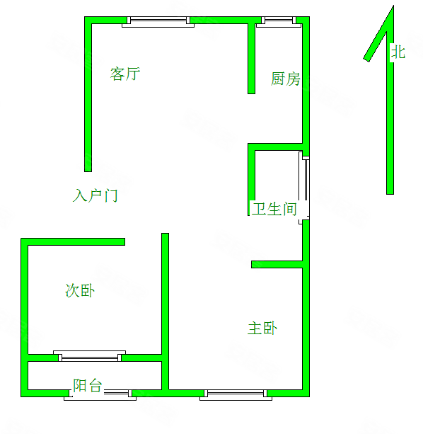 袁桥社区C区(东城新居)2室1厅1卫90㎡南北38万