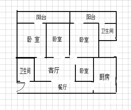 人和花苑4室2厅2卫120㎡南北39万