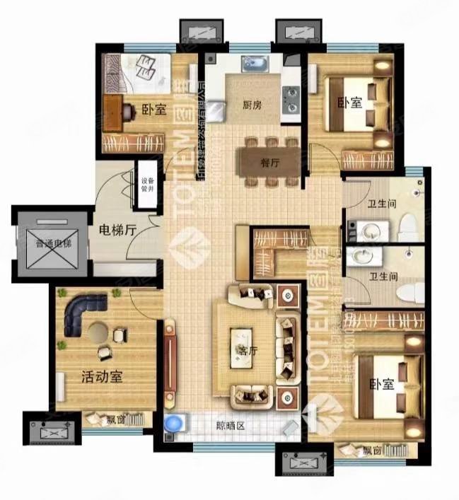 高碑店天阔假日风景洋房精装大四居