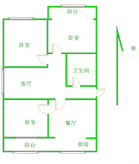 双路小区3室1厅1卫87㎡南北130万