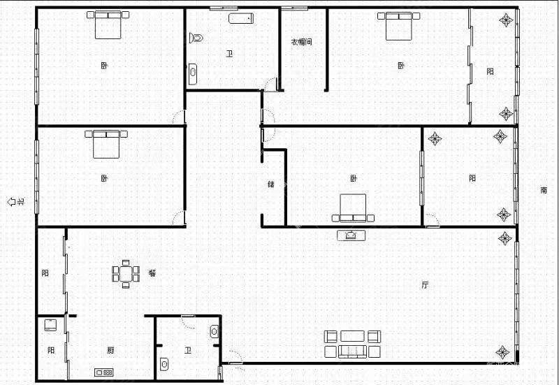 8楼金江精装183平金江小区涵苑预约看房 南北4房