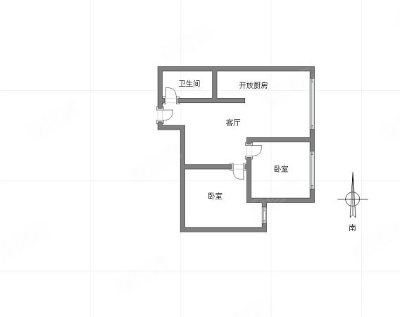 华宇金沙时代南苑2室1厅1卫53.76㎡南北63万