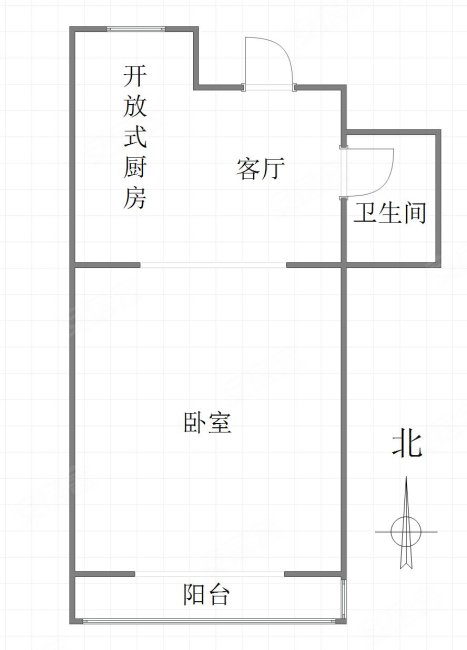 新福方里1室1厅1卫43.07㎡南289万