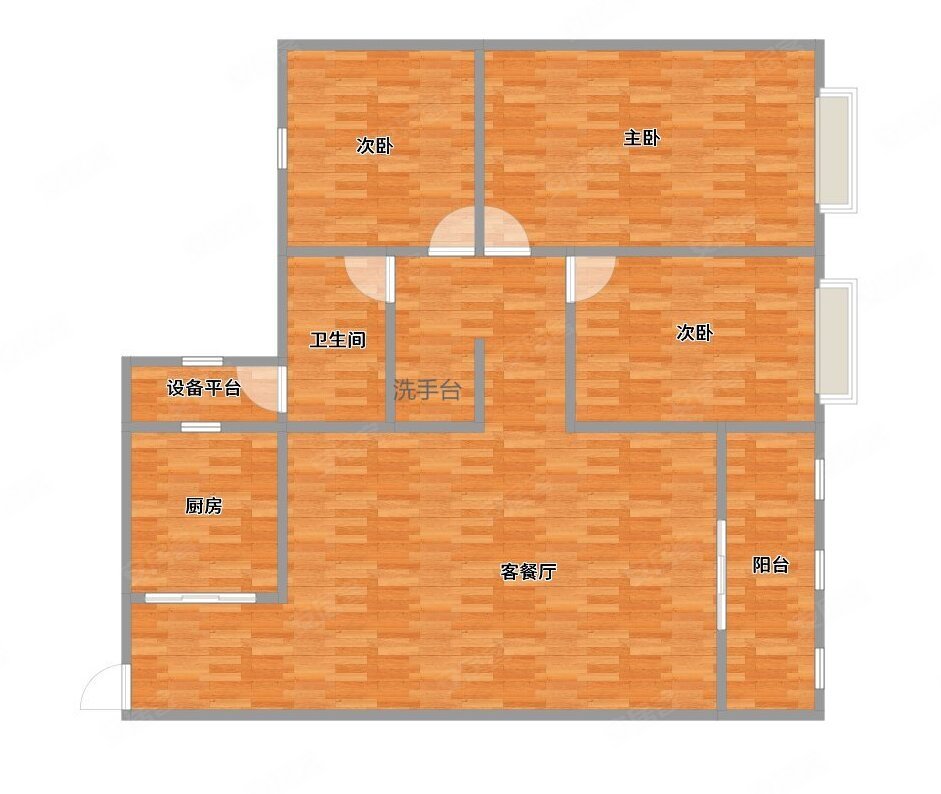 锦绣学府3室2厅1卫88㎡南北152万