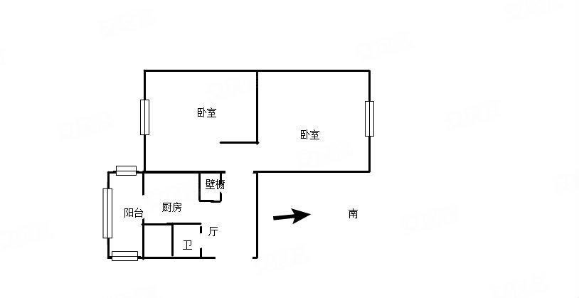 欢颜里(河东)2室1厅1卫52.86㎡南北101万