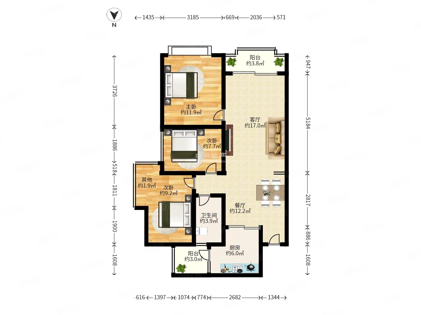 满京华一期精装三房中间楼层朝南参考价急售看房方便