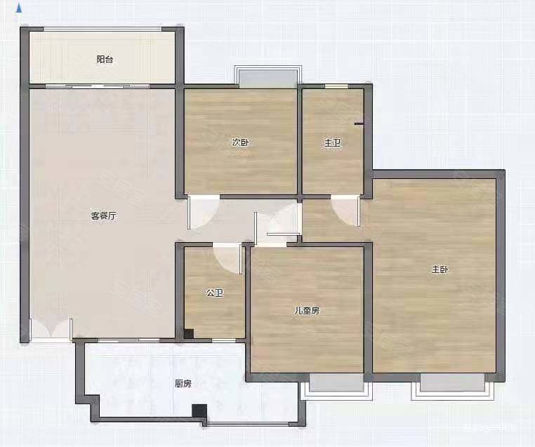 和邦中央半岛3室2厅2卫127.5㎡南北62万