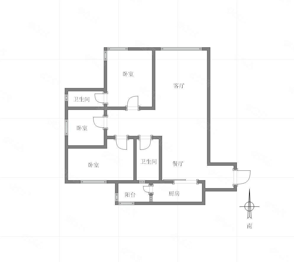 华宇城M8组团3室2厅2卫114㎡南北146万