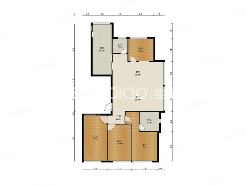 通福六区4室2厅2卫150㎡南365万