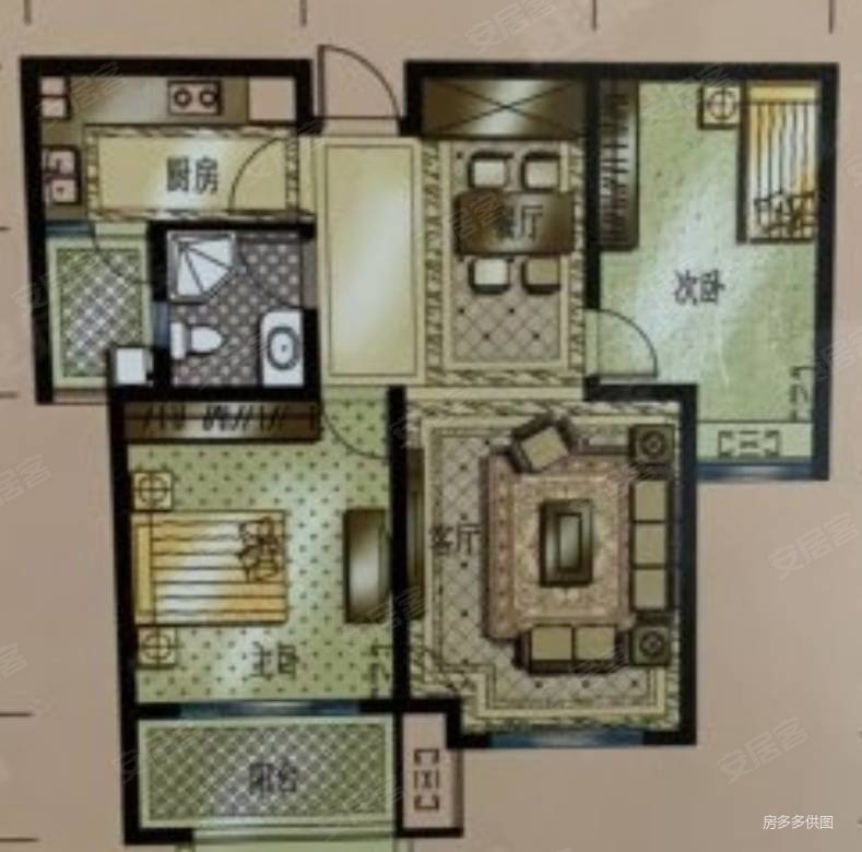 大丰景苑精装77平两室45万