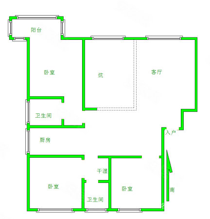 地王花园3室1厅2卫152㎡南北127万