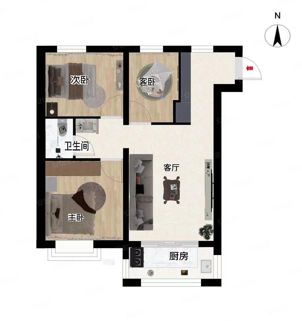 拱北银石雅园全新精装小三房业主诚心出售