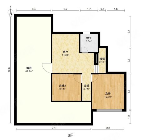 幸福时光(五期)5室3厅3卫106.7㎡南北125万