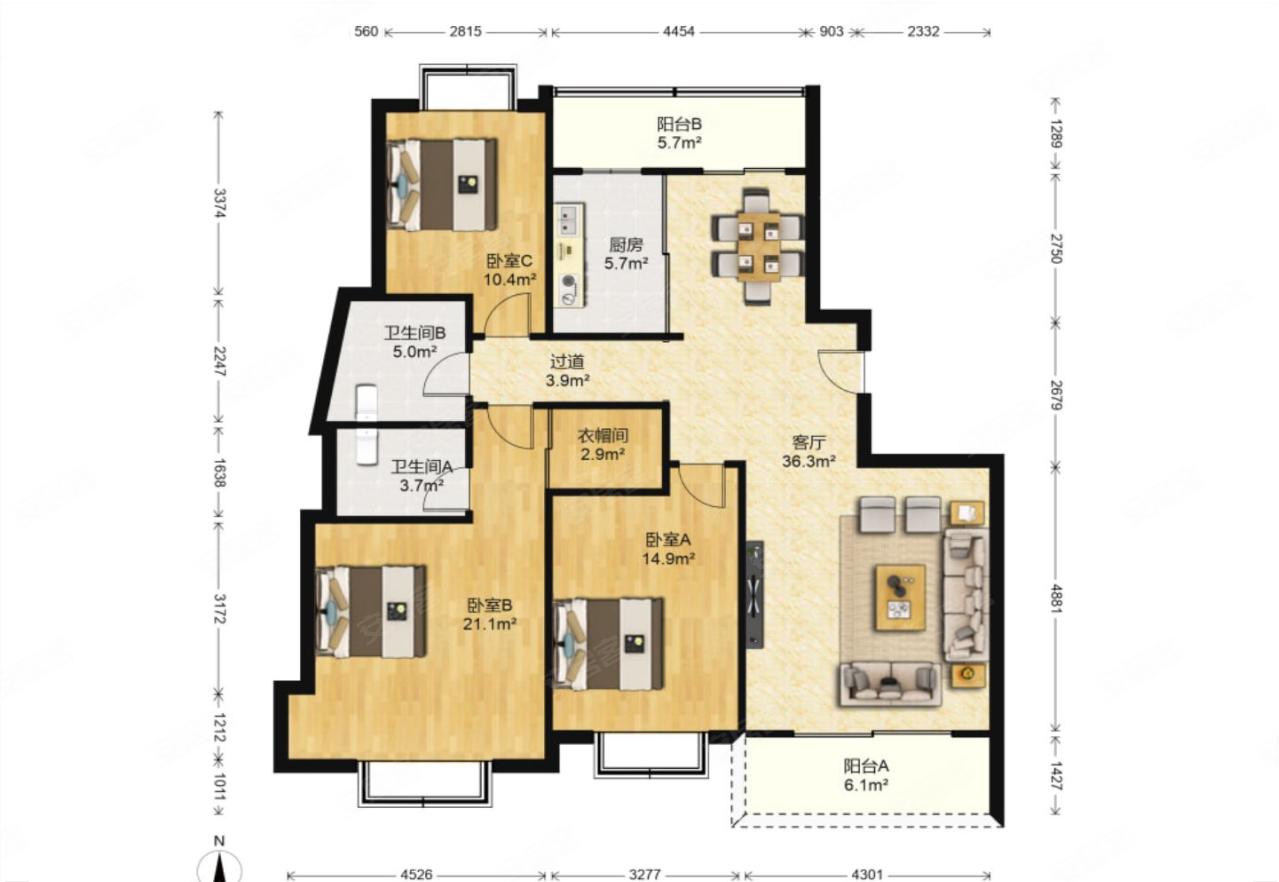 丰华园市南区低密度小高层采光好满五