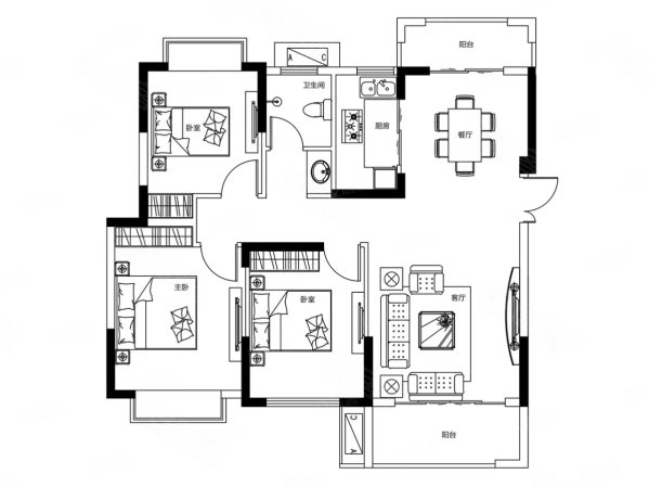 聚仁滨江悦城3室2厅2卫110㎡南北65万