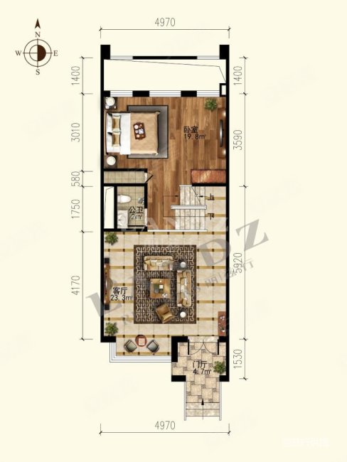 紫玉山庄三期新出联排别墅,4.8米挑空客厅,价格好