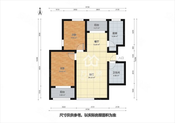 西部新城觉祥园2室1厅1卫92㎡南北70万