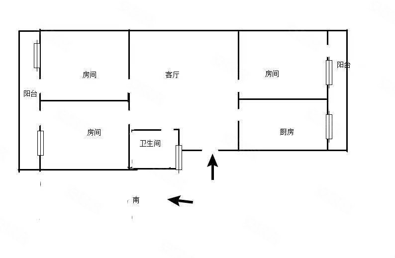 金蟾三组团3室1厅1卫87㎡南北95.7万