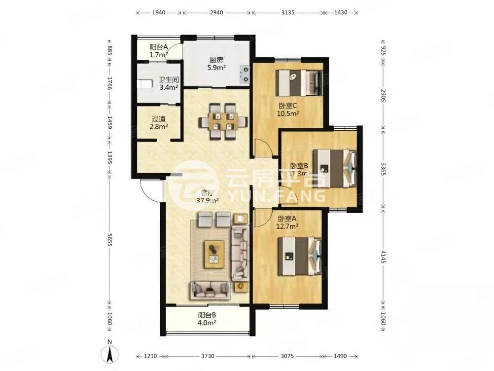 怡景湾一楼带大院子房东急售三房两厅两卫随时看房
