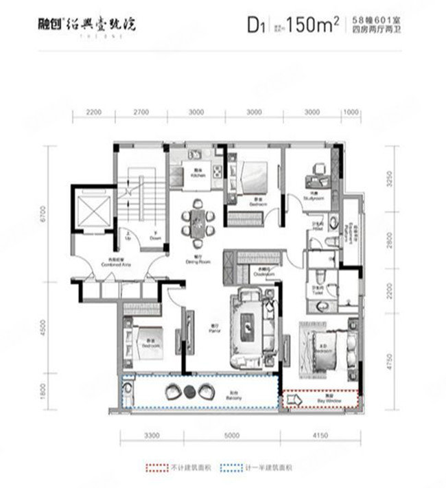 融创绍兴壹号院4室2厅3卫150㎡南北500万