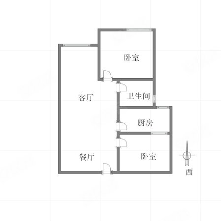 泽科弹子石中心2室2厅1卫62.27㎡西87万