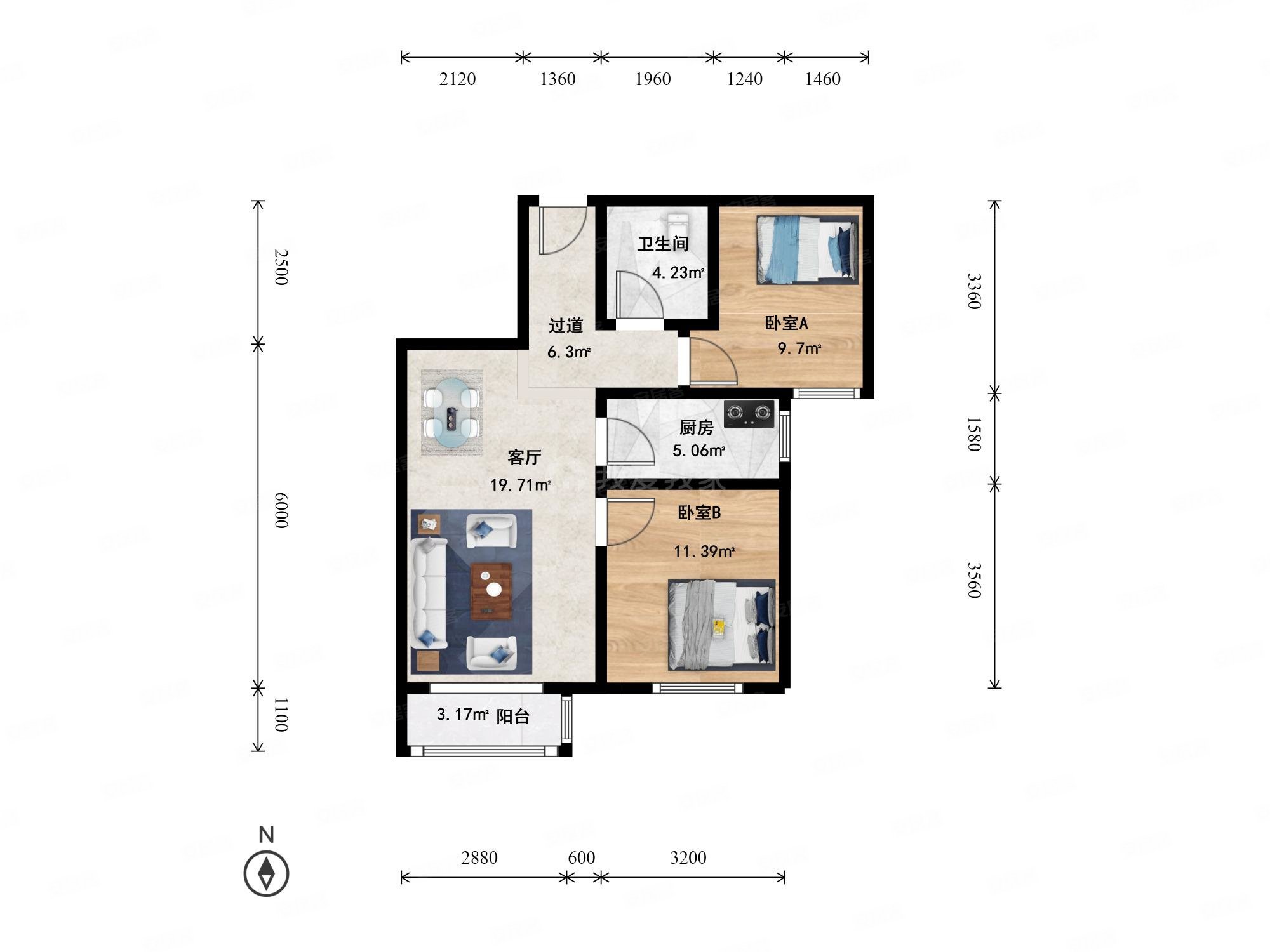 东坝汇景苑三区房龄新次新小区南向两居商品房仅有