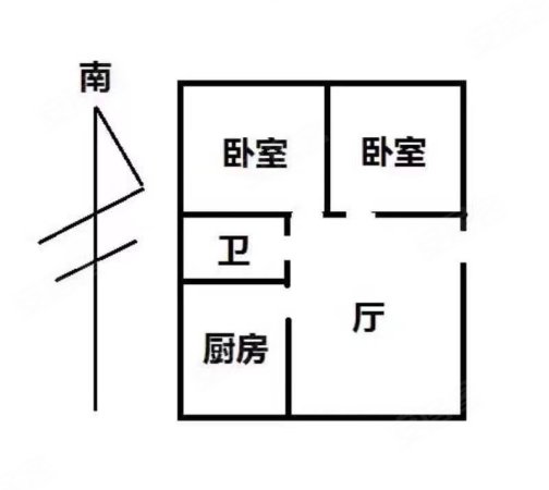 锦江花园二区2室2厅1卫97.84㎡南北80万