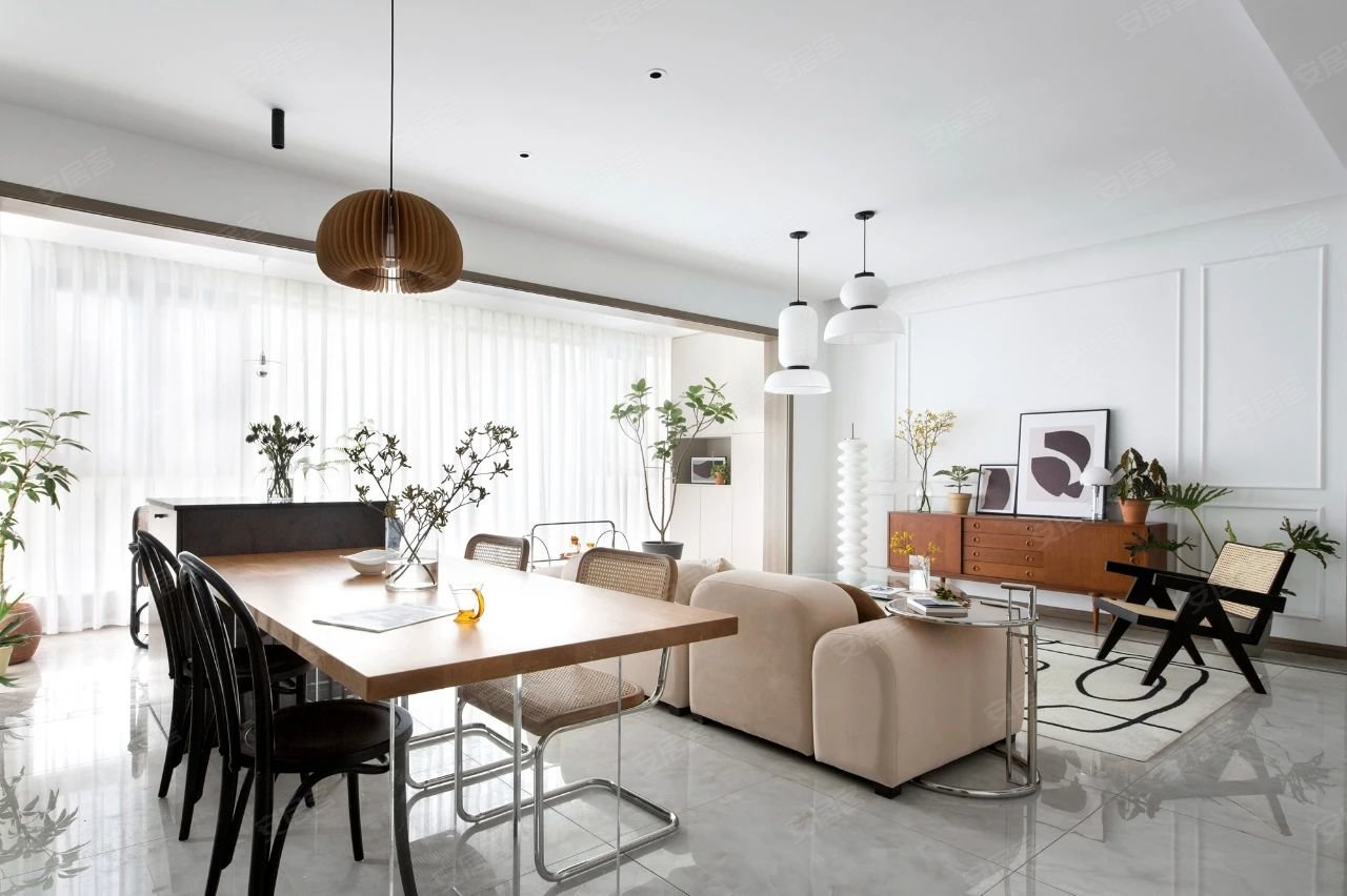 147㎡现代北欧风 横厅开放式格局超赞-安居客装修案例