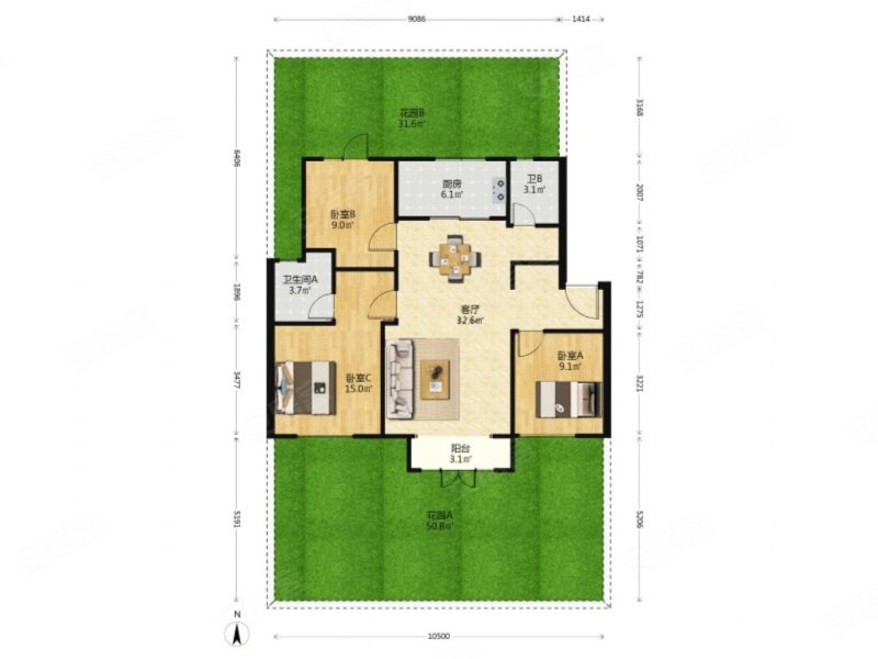 正荣府 三室洋房 一楼带院 紧邻地铁 随时看房 价格可议