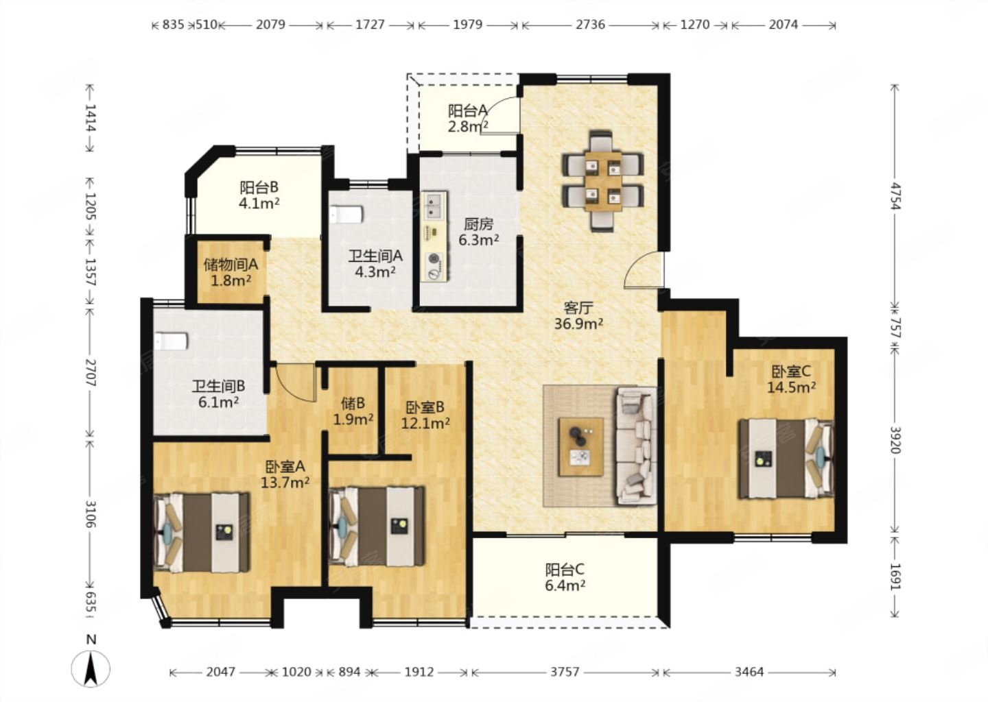 大四房 户型好 一梯一户 中间楼层 前无遮挡 看房方便,金浦御龙湾fg区