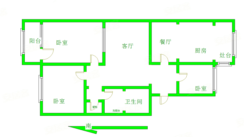 北关小区3室1厅1卫91㎡南北150万