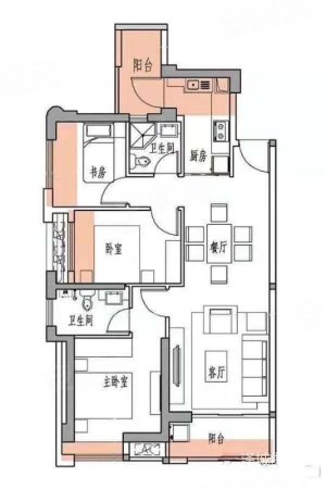 中骏四季花城2期3室2厅2卫86.59㎡南119万