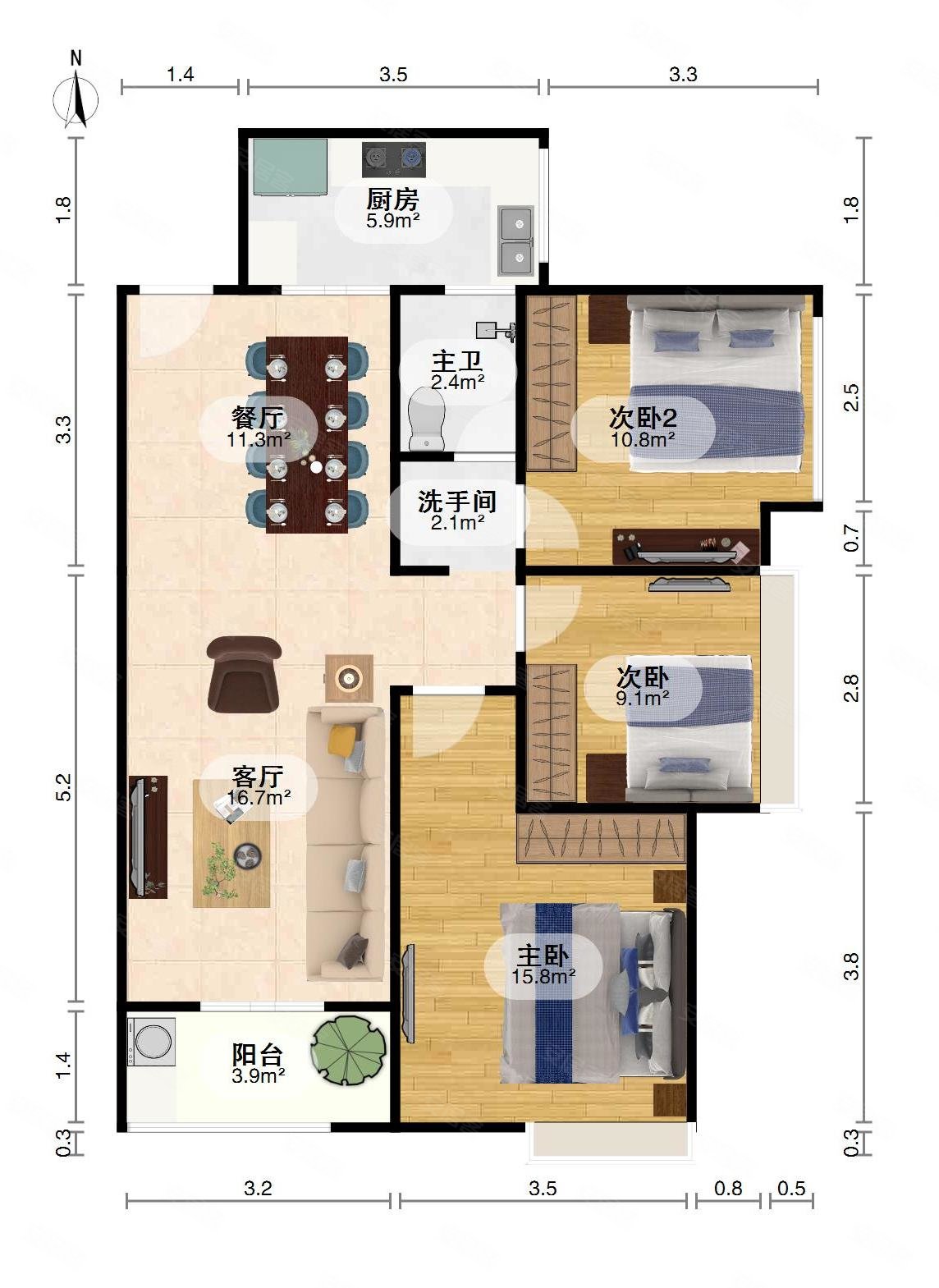 光谷十小!,清江山水二手房,185万,3室2厅,1卫,97.6平米-武汉安居客
