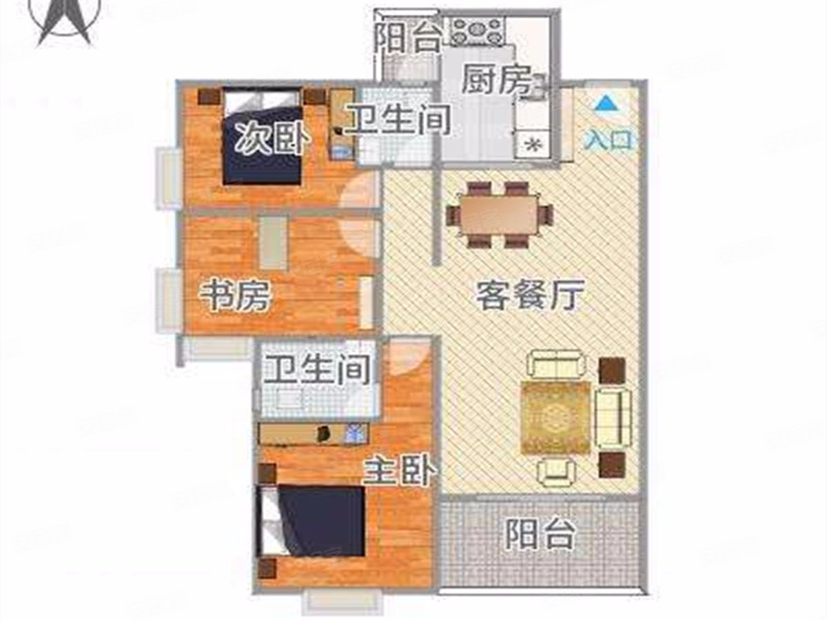 留仙居3室2厅2卫36㎡南北117.8万