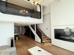 台州椒江葭沚腾达中心老钱风质感装修带衣帽间CBD复式公寓拎包入住出租房源真实图片