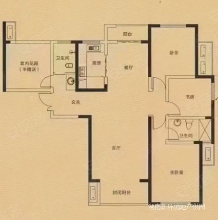 北辰三角洲奥城D2区3室2厅2卫134.07㎡南北200万