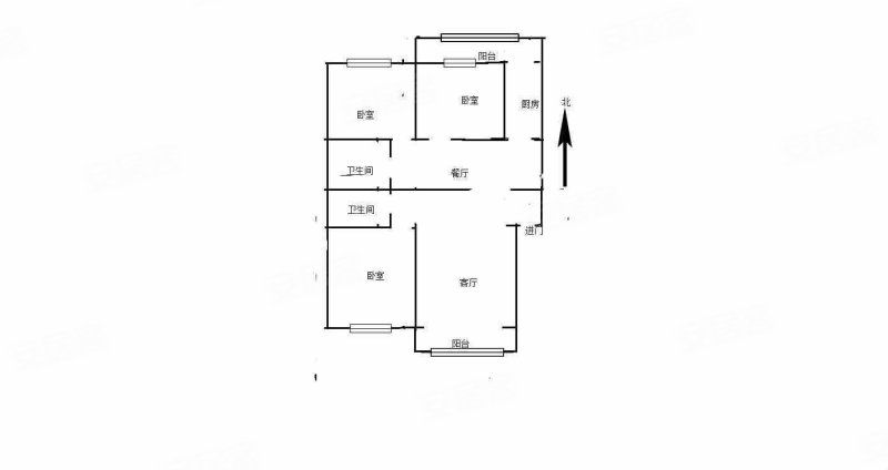 花园小区(密云)3室2厅2卫107.47㎡南北248万