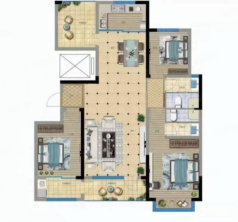 精装小住 带中央空调,大h户型两卫 带仓库 便宜,青云国际城二手房,59