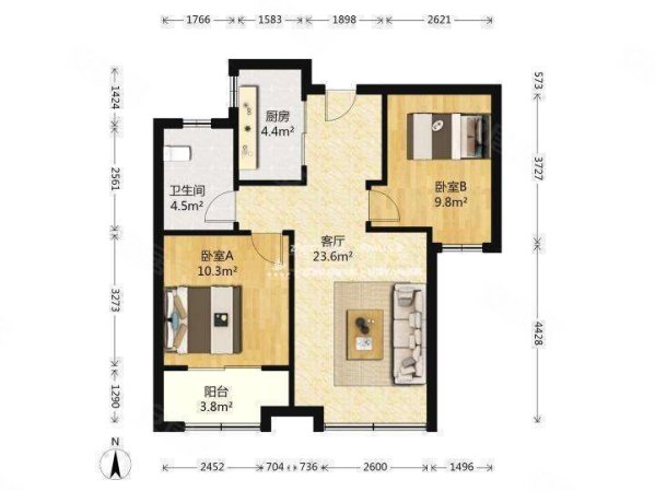 工业北祥泰城精装两室总价低20万入住送地下室业主置换