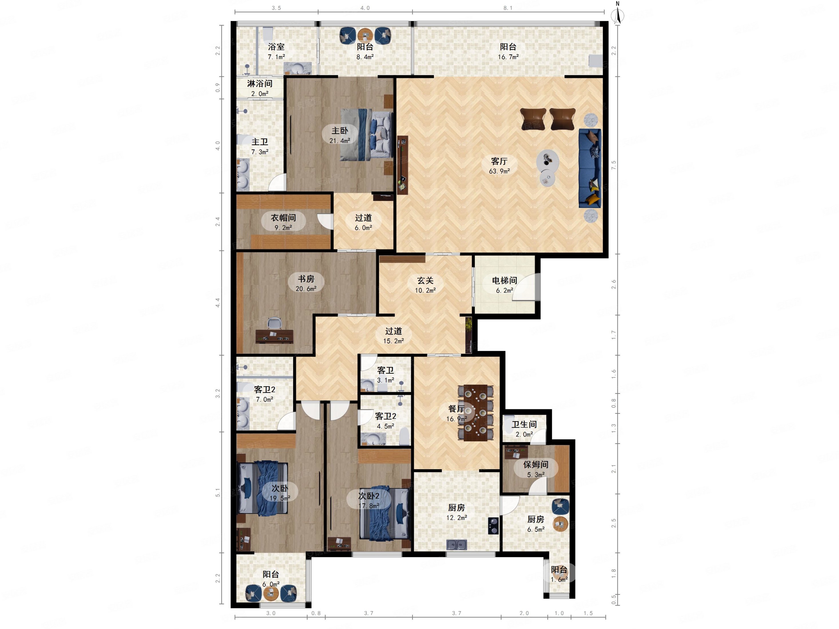 缘溪堂4室2厅5卫带车库带飘窗