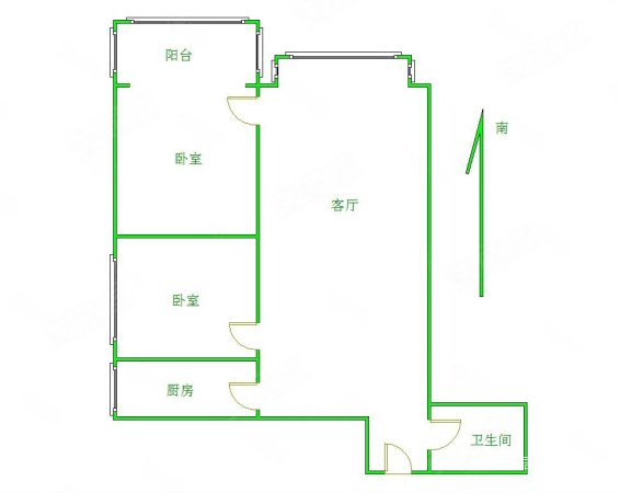 金凤地产金域首府2室2厅1卫97.94㎡南北77万